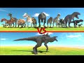 Zilla in battle with all dinosaurs of arbs  animal revolt battle simulator