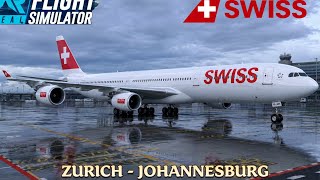 Full Flight Swiss Air A340 Zurich to Johannesburg_Real Flight Simulator Pro