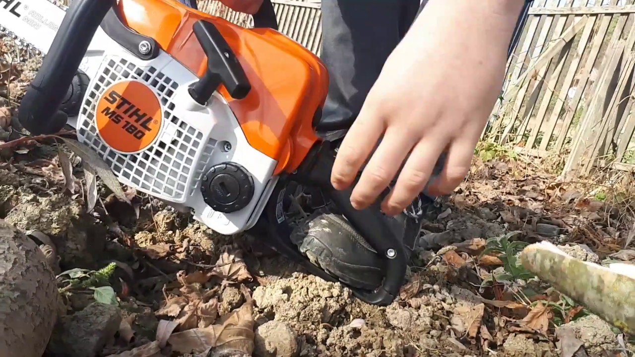 STIHL MS 170/180 cold start - YouTube