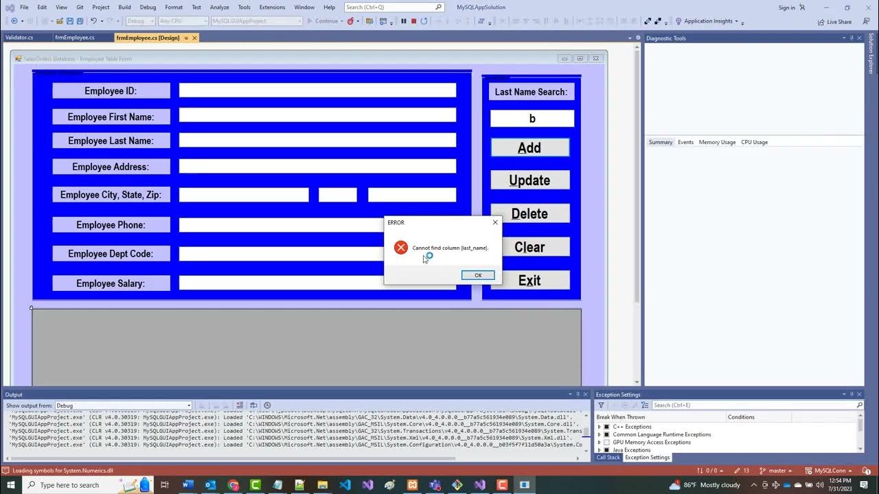 AWD1100 Day41 07 31 2023 MySQL GUI , SQL Server App, Final Project ...