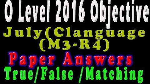 O Level Doeacc/Nielit C Language  Paper 2016 July Solve Question M3-R4 Objective Type