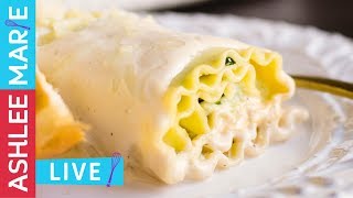 Homemade Chicken Alfredo Lasagna Roll ups - LIVE