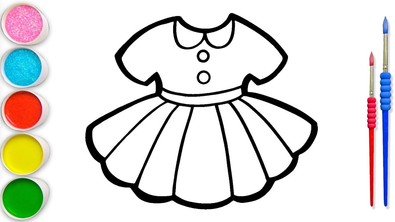 How to Draw a Beautiful Dress Set Step by Step | Easy Coloring for Kids