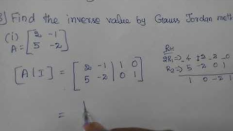 ##XII MATHS EXERCISE 1.2-3(i) find inverse by row Gauss Jordan method