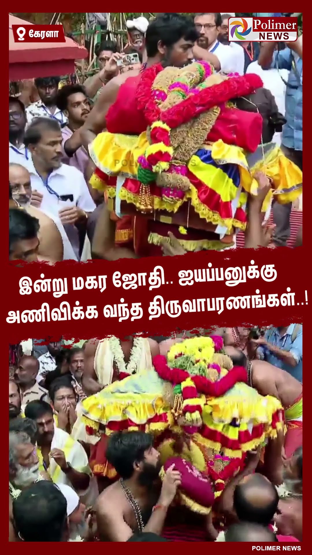 இன்று மகர ஜோதி.. ஐயப்பனுக்கு அணிவிக்க வந்த திருவாபரணங்கள்..! #shorts