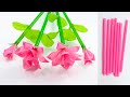 cara membuat bunga mawar | bunga dari sedotan | DIY rose flower with straw