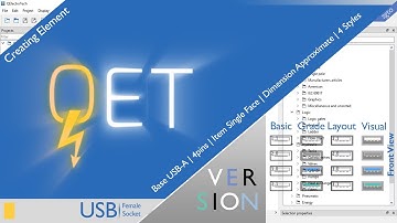 QET QElectroTech, Creating Element : Base USB-A | Version | 4pins | Item Single Face
