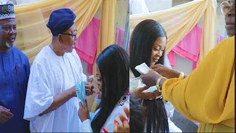 Jide Kosoko, Yinka Quadri Spray Money On His Daughter Bidemi At Her Baby’s Naming Ceremony