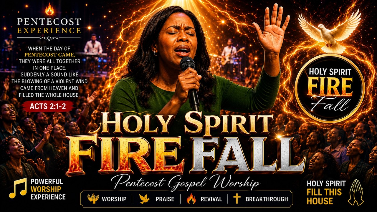 Holy Spirit Fire Fall 🙏 Powerful Pentecost Gospel Worship | Acts 2:1–2 ...