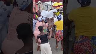 African American King in Ghana Celebrating Elmina Annual Bakatue Festival