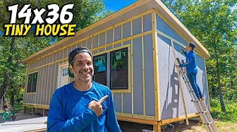 Installing BOARD & BATTEN siding on our DIY Tiny House Build