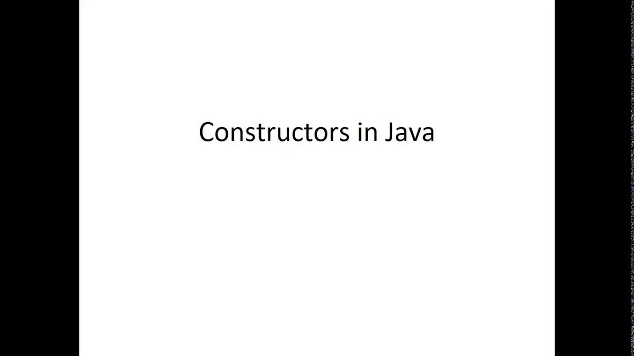Constructor in Java - YouTube