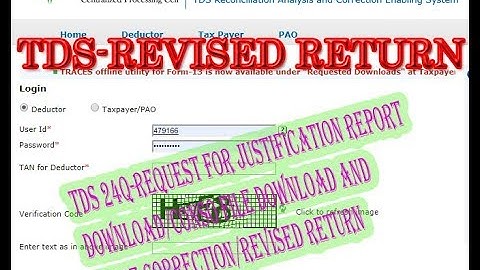 TDS 24Q Request for  Conso File Download and make Correction/Revised Return