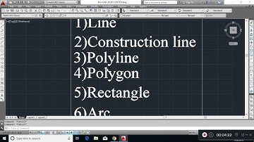 Autocad Line Construction line Polyline Polygon Rectangle Arc Circle   Hindi/Urdu