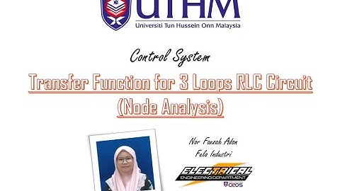 Control System: Transfer Function for 3 Loops RLC Circuit (Node Analysis)