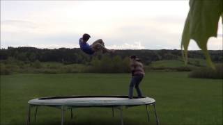 Landed Double Flatspin 900 Trampoline