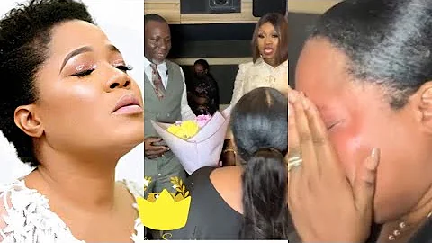 TOYIN ABRAHAM EMOTIONALLY SHED HOT TEARS:AS SHE SURPRISED HER GOD PARENT WITH LOTS OF GIFT
