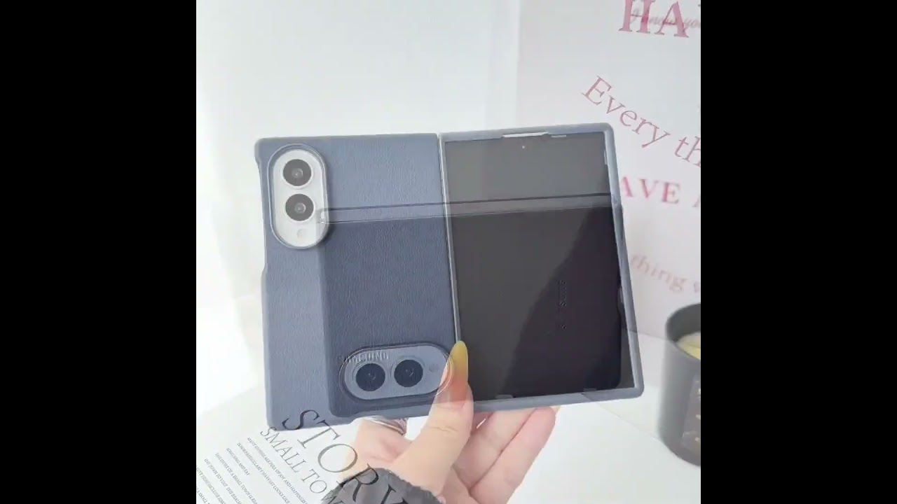 Play the product video for Samsung Galaxy Z Fold 8 Faux Leather Case with Camera Protection and Soft-Touch Coverage