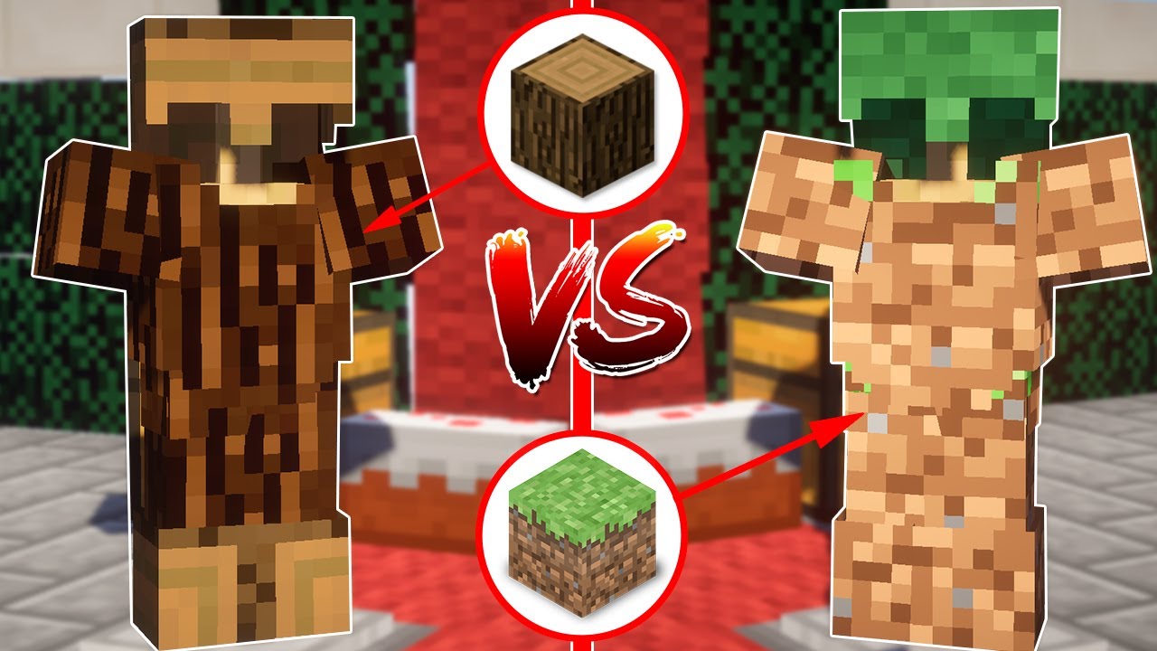 ARMADURA DE TIERRA VS ARMADURA DE MADERA | Minecraft - YouTube