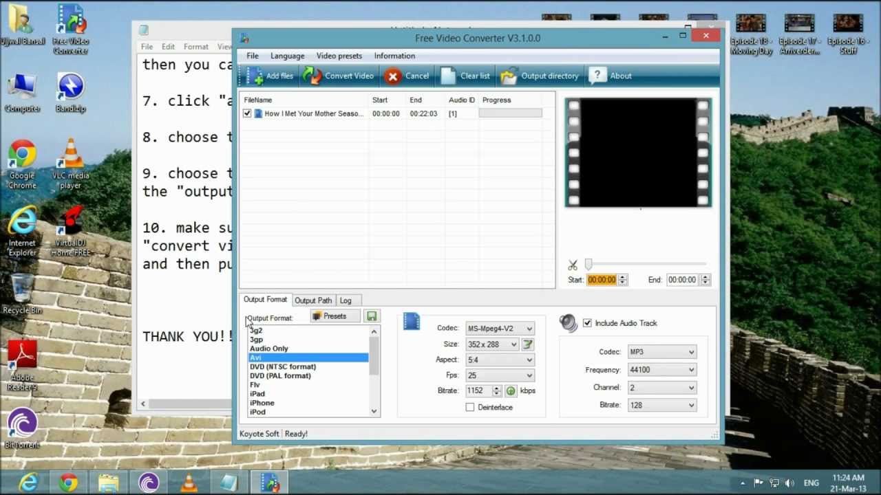 how to convert a video to another format HD