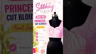 Day 20 ✨ Princess cut blouseLearning slowly…improving daily 💫#sewing #stitching #vlog #sewingtips