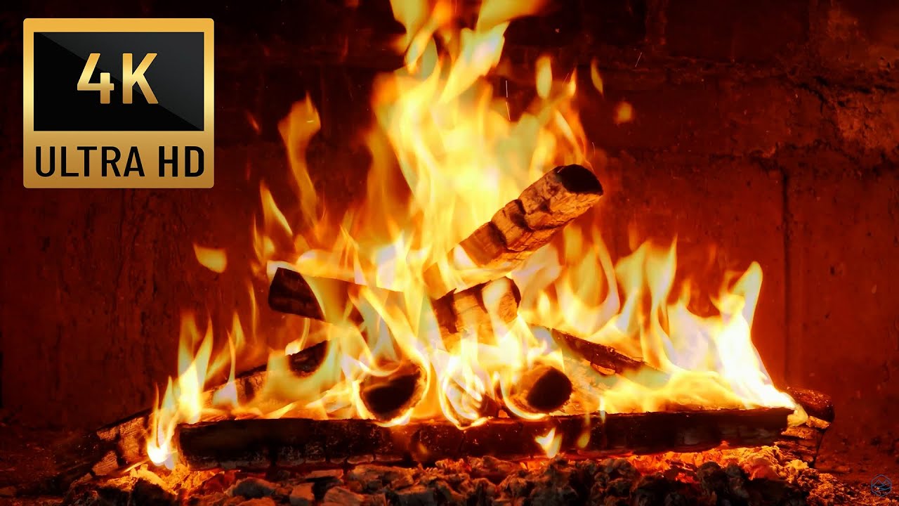 Fireplace 4K 8 Hours The sound of fire relaxes the soul, quickly falls