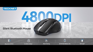 TECKNET Wireless Silent Mouse with Bluetooth 3.0/5.0 and 2.4GHz Connectivity