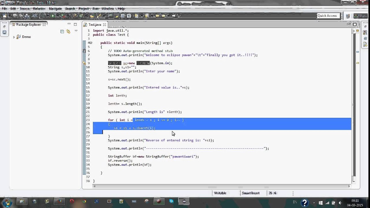 java reverse String - YouTube