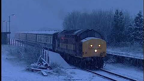 Trains in Snow - British Class 37, 60s & 56 on passenger and freight in South Wales on 8th Feb 1999