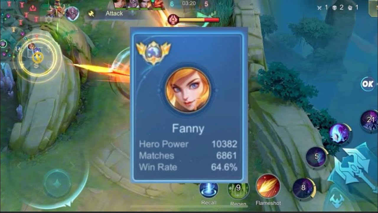 Top 3 Global Fanny na may 10k hero power 2 cables 2 cables lang ginawa 😱