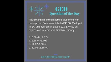 GED® QOD: Writing Expressions with the Basic Ops 1