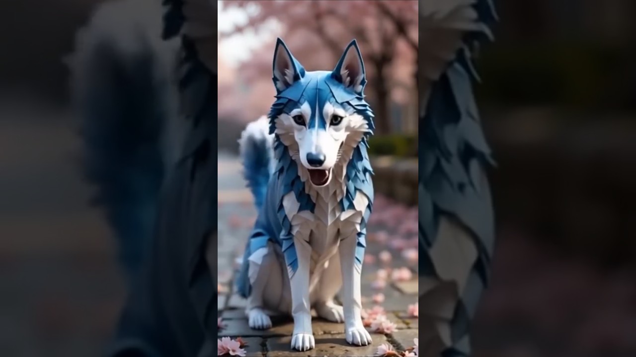 Origami Dogs Colorful Paper Folded Into Life