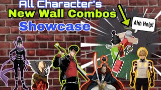 All Characters New Wall Combos + Showcase | The Strongest battlegrounds