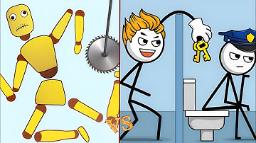 THIEF PUZZLE - Stickman 💂 VS RAGDOLL KICK & BREAK💔 | Funny Stickman Gameplay Battle 🤣🔥 part 01