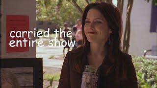 brooke davis' back hurting from carrying the show for 8 minutes straight