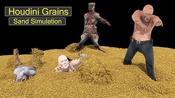Houdini Vellum grains || Houdini POP Grains || Houdini Sand Simulation || Houdini Particles & Grains