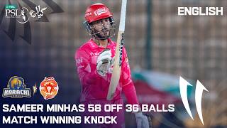 Sameer Minhas 58 Off 36 Balls | Brilliant Match Winning Knock | Karachi vs Islamabad | PSL11 | MZB1K screenshot 3