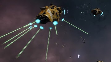 Fighters vs battleships combat scene with music - Ephemeris devlog