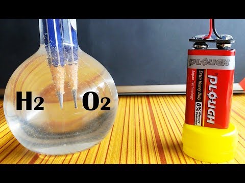 Electrolysis Experiment of Water+Salt, Easy Science Fair Project for School Students