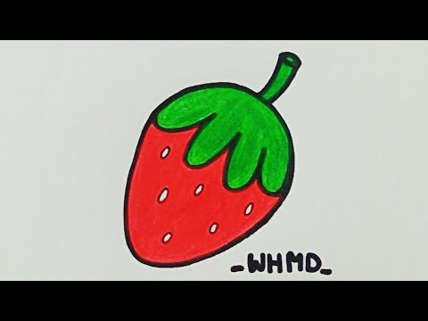 วาดรูปสตรอเบอร์รี่ How to draw a strawberry