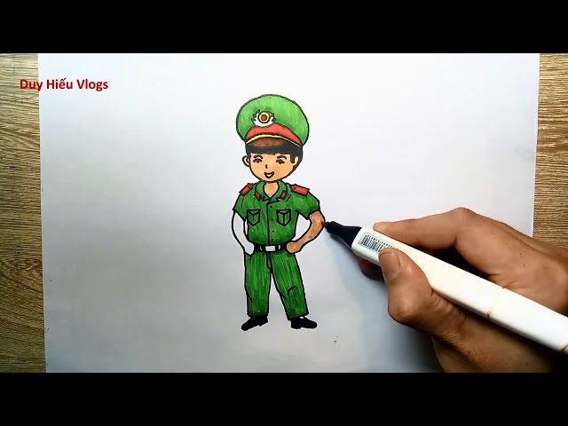 Hướng Dẫn Vẽ Chú Công An - Duy Hiếu Vlogs - Youtube