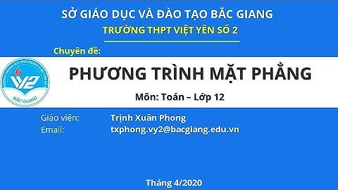 Chuyên đề toán hình lớp 12 phương trình mặt phẳng