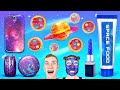 GALAXY FOOD CHALLENGE || Astronaut vs Real Food! Eating Everything In 1 Color By 123 GO! CHALLENGE