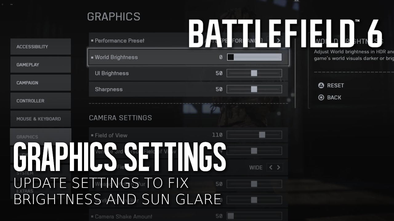 Changing the Settings to Fix Brightness and Sun Glare in Battlefield 6 (PS5)