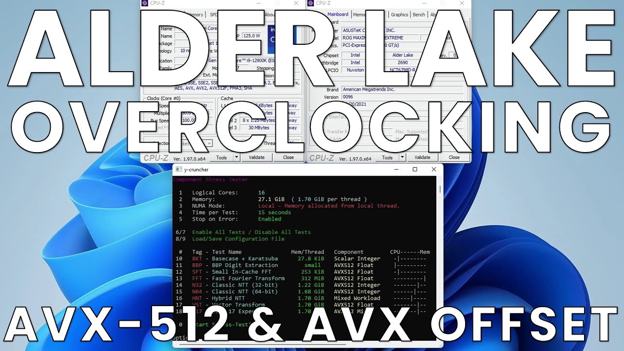Alder Lake Overclocking: AVX-512 & AVX Offset (feat. Maximus Z690 Apex ...
