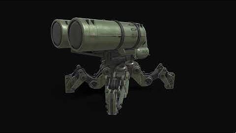 Flamethrower Mech Turntable - Blender 3d