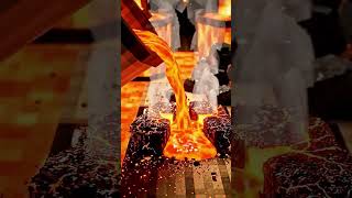 Lava Smoked Obsidian Steak with Molten Core #asmr #minecraft #shorts