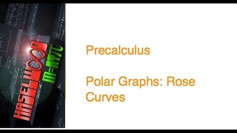 Precalculus - 6.5 Notes Example 3: Graphing Rose Curves