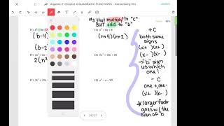 2:18 more factoring trinomial practice ck slides 26 27
