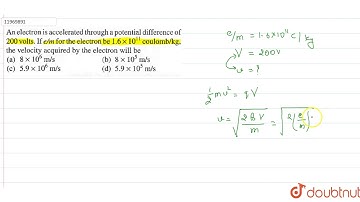 An electron is accelerated through a potential difference of `200` volts. If `e//m` for the elec...